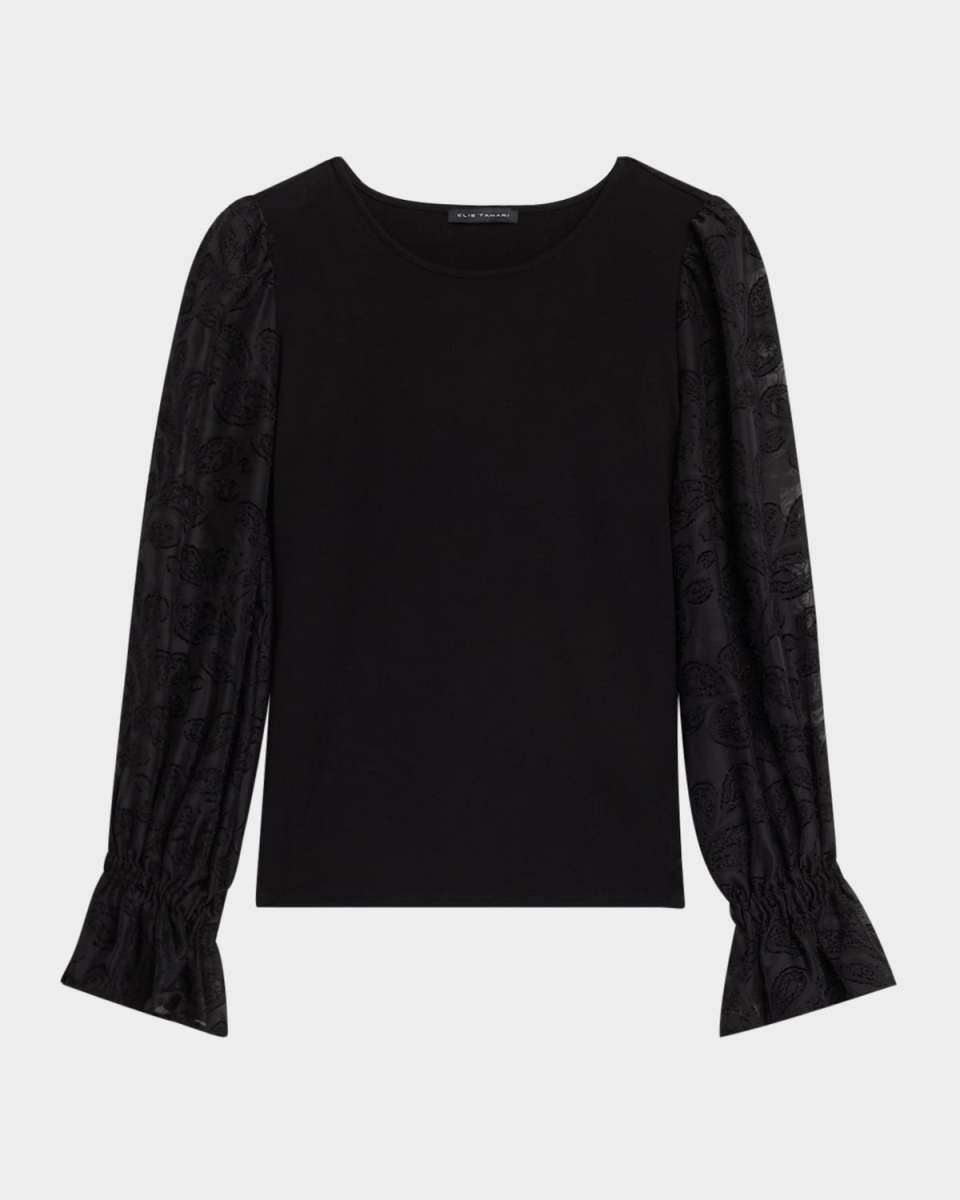 The Mavea Fil Coupe Blouson-Sleeve Top